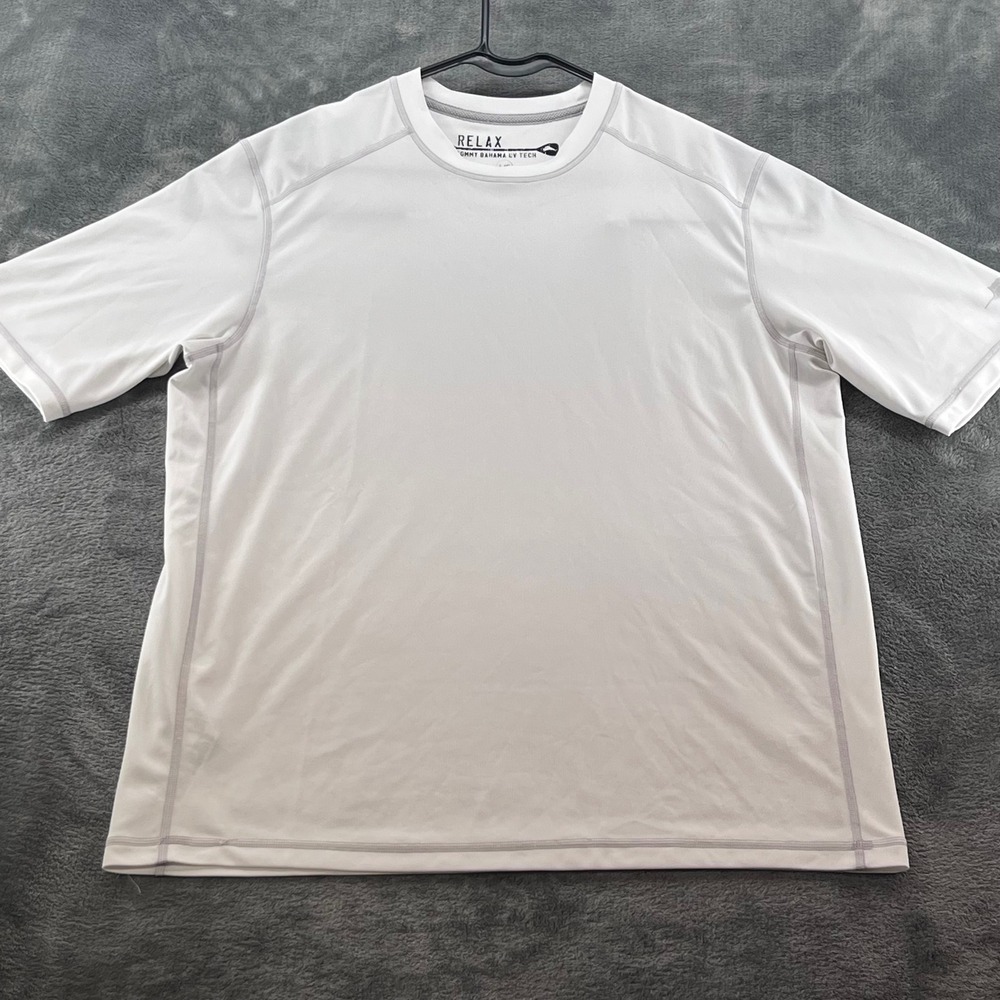 Tommy Bahama Relax UV Tech Shirt Mens Large White UPF 30 Performance TR21894